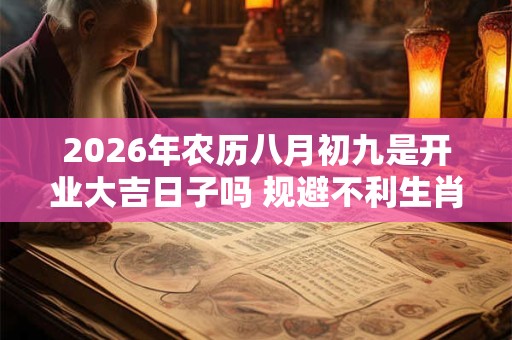 2026年农历八月初九是开业大吉日子吗 规避不利生肖 2026年农历八月初九是开业大吉日子吗 规避不利生肖