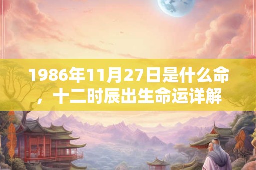 1986年11月27日是什么命,十二时辰出生命运详解 1986年11月27日是什么命,十二时辰出生命运详解