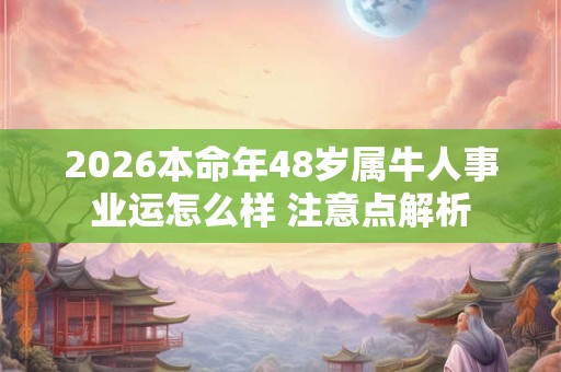2026本命年48岁属牛人事业运怎么样 注意点解析 2026本命年48岁属牛人事业运怎么样 注意点解析
