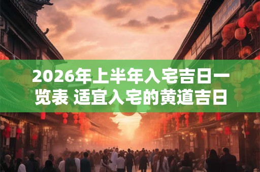 2026年上半年入宅吉日一览表 适宜入宅的黄道吉日