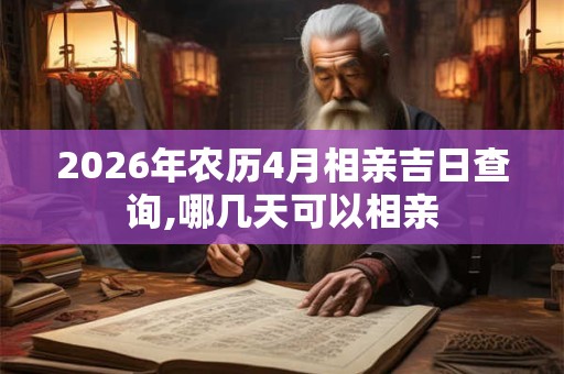 2026年农历4月相亲吉日查询,哪几天可以相亲