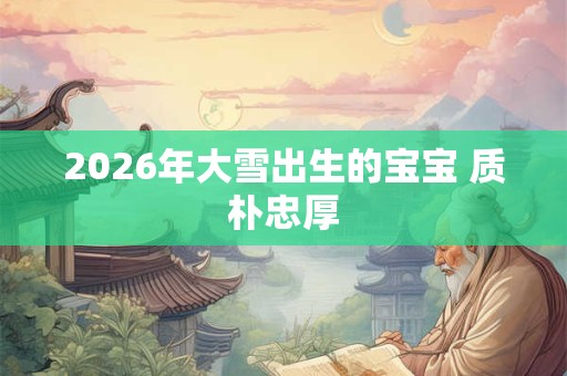 2026年大雪出生的宝宝 质朴忠厚