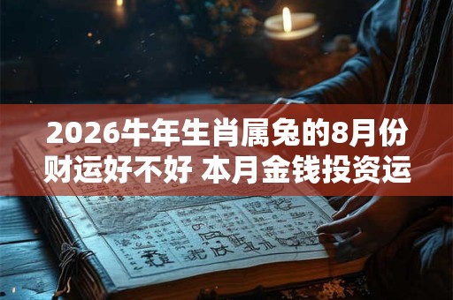 2026牛年生肖属兔的8月份财运好不好 本月金钱投资运不错 2026牛年生肖属兔的8月份财运好不好 本月金钱投资运不错
