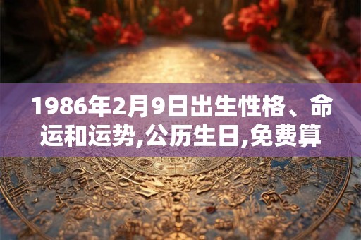 1986年2月9日出生性格、命运和运势,公历生日,免费算命 1986年2月9日出生性格、命运和运势,公历生日,免费算命