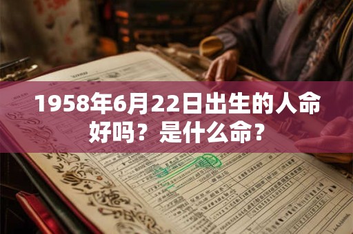 1958年6月22日出生的人命好吗?是什么命? 1958年6月22日出生的人命好吗?是什么命?