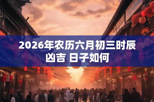 2026年农历六月初三时辰凶吉 日子如何