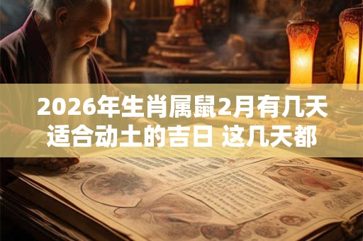 2026年生肖属鼠2月有几天适合动土的吉日 这几天都是好日子 2026年生肖属鼠2月有几天适合动土的吉日 这几天都是好日子