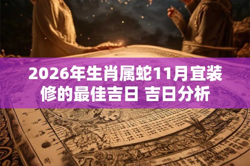2026年生肖属蛇11月宜装修的最佳吉日 吉日分析 2026年生肖属蛇11月宜装修的最佳吉日 吉日分析