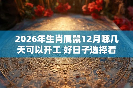 2026年生肖属鼠12月哪几天可以开工 好日子选择看八字 2026年生肖属鼠12月哪几天可以开工 好日子选择看八字