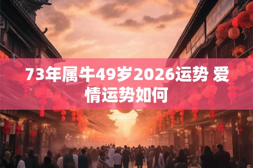 73年属牛49岁2026运势 爱情运势如何