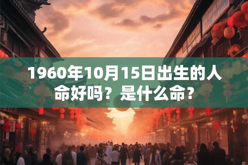 1960年10月15日出生的人命好吗?是什么命? 1960年10月15日出生的人命好吗?是什么命?