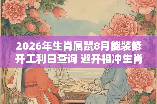 2026年生肖属鼠8月能装修开工利日查询 避开相冲生肖 2026年生肖属鼠8月能装修开工利日查询 避开相冲生肖