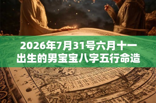 2026年7月31号六月十一出生的男宝宝八字五行命造简批
