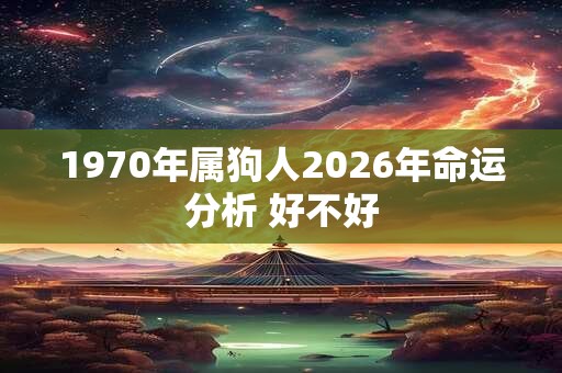 1970年属狗人2026年命运分析 好不好