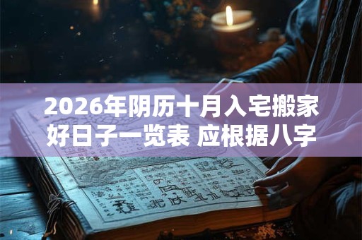2026年阴历十月入宅搬家好日子一览表 应根据八字查询