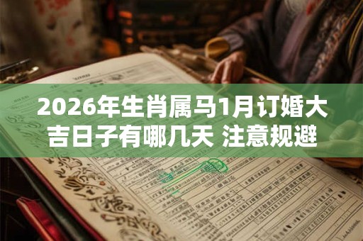 2026年生肖属马1月订婚大吉日子有哪几天 注意规避相冲生肖 2026年生肖属马1月订婚大吉日子有哪几天 注意规避相冲生肖