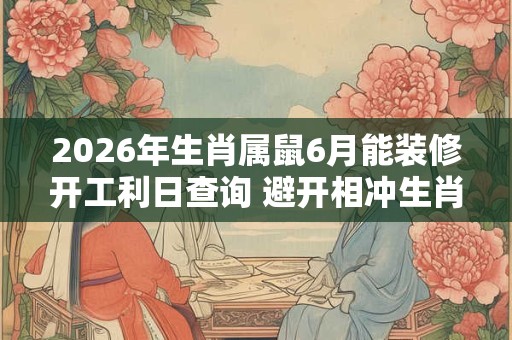 2026年生肖属鼠6月能装修开工利日查询 避开相冲生肖