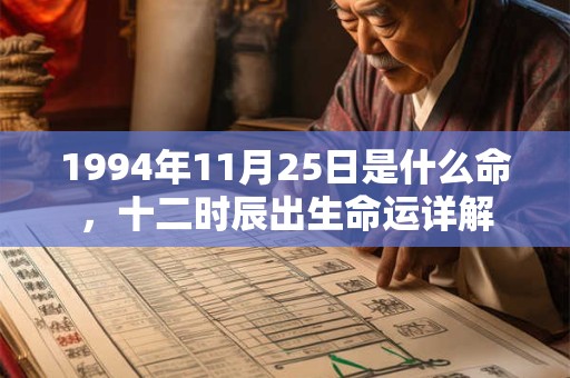 1994年11月25日是什么命,十二时辰出生命运详解 1994年11月25日是什么命,十二时辰出生命运详解
