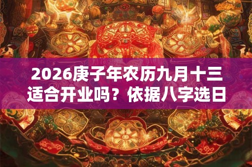 2026庚子年农历九月十三适合开业吗?依据八字选日子更靠谱 2026庚子年农历九月十三适合开业吗?依据八字选日子更靠谱