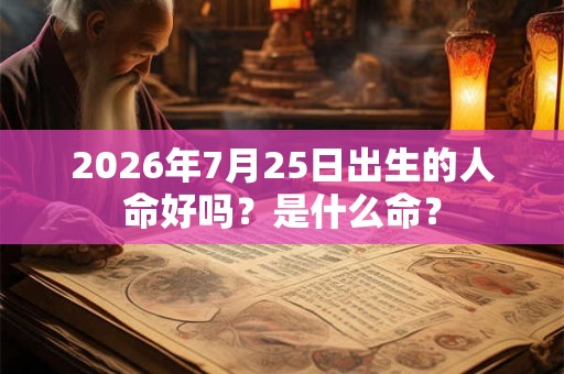 2026年7月25日出生的人命好吗?是什么命? 2026年7月25日出生的人命好吗?是什么命?
