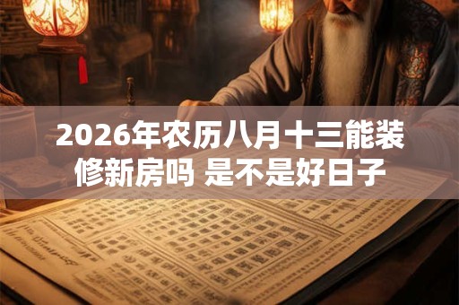 2026年农历八月十三能装修新房吗 是不是好日子