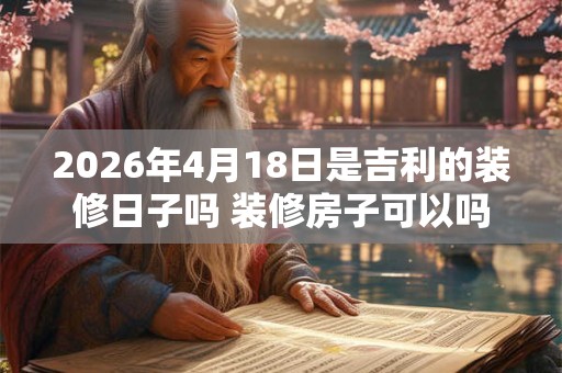 2026年4月18日是吉利的装修日子吗 装修房子可以吗 2026年4月18日是吉利的装修日子吗 装修房子可以吗