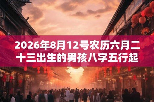 2026年8月12号农历六月二十三出生的男孩八字五行起名字