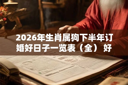 2026年生肖属狗下半年订婚好日子一览表（全） 好日子查询