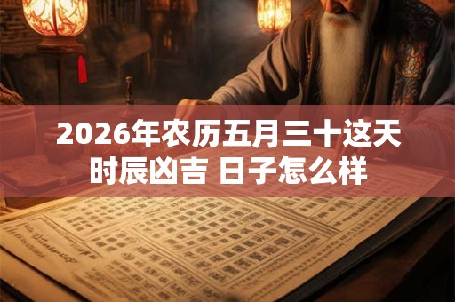 2026年农历五月三十这天时辰凶吉 日子怎么样