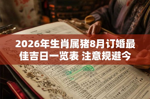 2026年生肖属猪8月订婚最佳吉日一览表 注意规避今日所冲