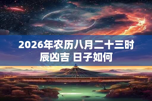 2026年农历八月二十三时辰凶吉 日子如何 2026年农历八月二十三时辰凶吉 日子如何