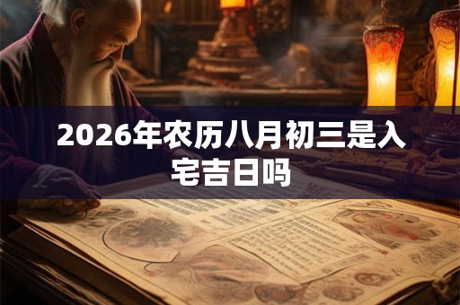2026年农历八月初三是入宅吉日吗 2026年农历八月初三是入宅吉日吗