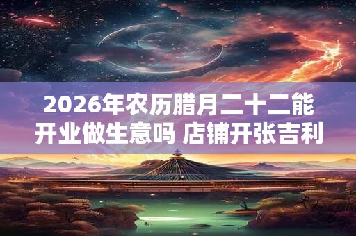 2026年农历腊月二十二能开业做生意吗 店铺开张吉利吗 2026年农历腊月二十二能开业做生意吗 店铺开张吉利吗