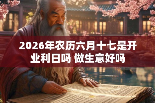 2026年农历六月十七是开业利日吗 做生意好吗 2026年农历六月十七是开业利日吗 做生意好吗