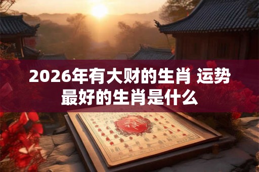 2026年有大财的生肖 运势最好的生肖是什么 2026年有大财的生肖 运势最好的生肖是什么