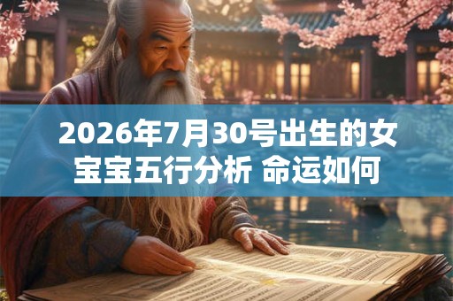 2026年7月30号出生的女宝宝五行分析 命运如何