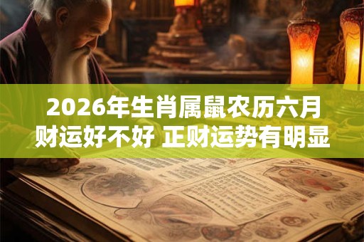 2026年生肖属鼠农历六月财运好不好 正财运势有明显提升 2026年生肖属鼠农历六月财运好不好 正财运势有明显提升