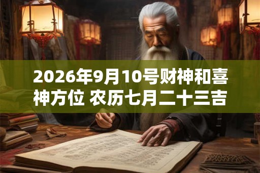 2026年9月10号财神和喜神方位 农历七月二十三吉时查询 2026年9月10号财神和喜神方位 农历七月二十三吉时查询