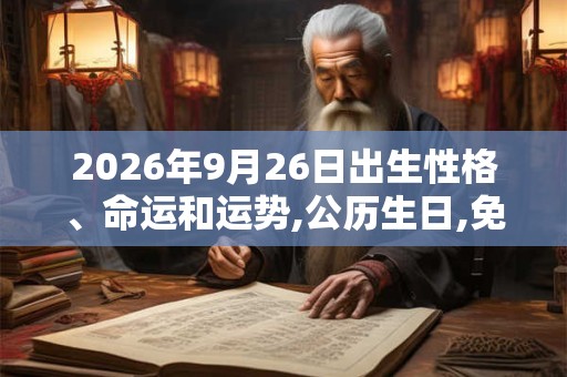 2026年9月26日出生性格、命运和运势,公历生日,免费算命 2026年9月26日出生性格、命运和运势,公历生日,免费算命