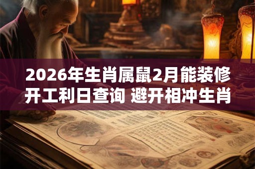 2026年生肖属鼠2月能装修开工利日查询 避开相冲生肖
