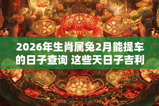 2026年生肖属兔2月能提车的日子查询 这些天日子吉利 2026年生肖属兔2月能提车的日子查询 这些天日子吉利