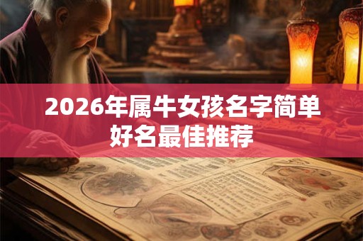 2026年属牛女孩名字简单好名最佳推荐