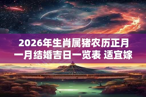 2026年生肖属猪农历正月一月结婚吉日一览表 适宜嫁娶的吉日
