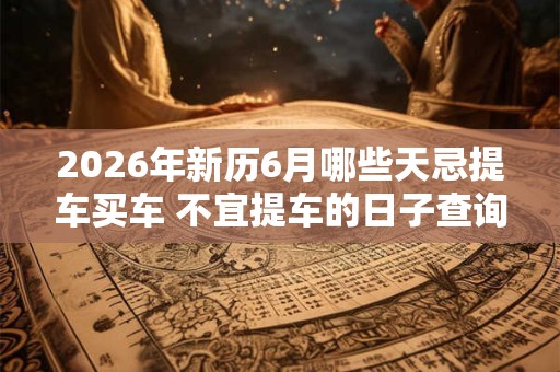 2026年新历6月哪些天忌提车买车 不宜提车的日子查询