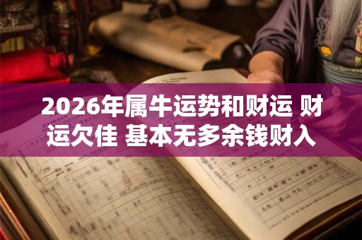 2026年属牛运势和财运 财运欠佳 基本无多余钱财入账 2026年属牛运势和财运 财运欠佳 基本无多余钱财入账