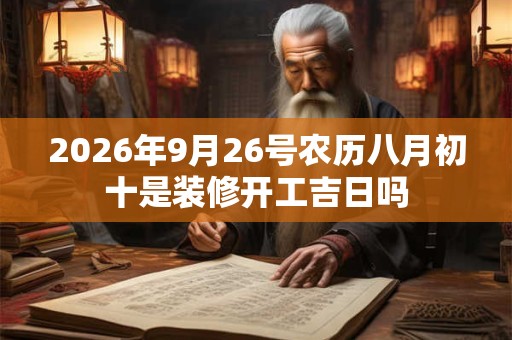 2026年9月26号农历八月初十是装修开工吉日吗 2026年9月26号农历八月初十是装修开工吉日吗