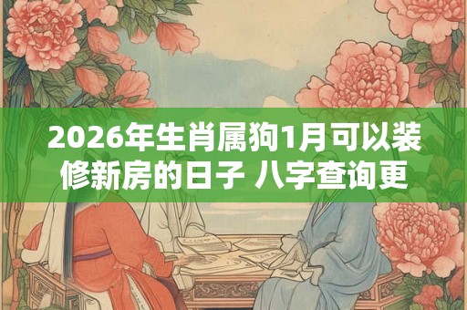 2026年生肖属狗1月可以装修新房的日子 八字查询更精准 2026年生肖属狗1月可以装修新房的日子 八字查询更精准