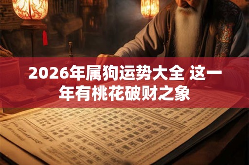 2026年属狗运势大全 这一年有桃花破财之象 2026年属狗运势大全 这一年有桃花破财之象