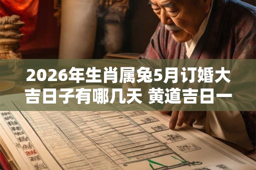 2026年生肖属兔5月订婚大吉日子有哪几天 黄道吉日一览表