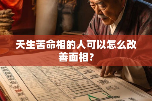 天生苦命相的人可以怎么改善面相？